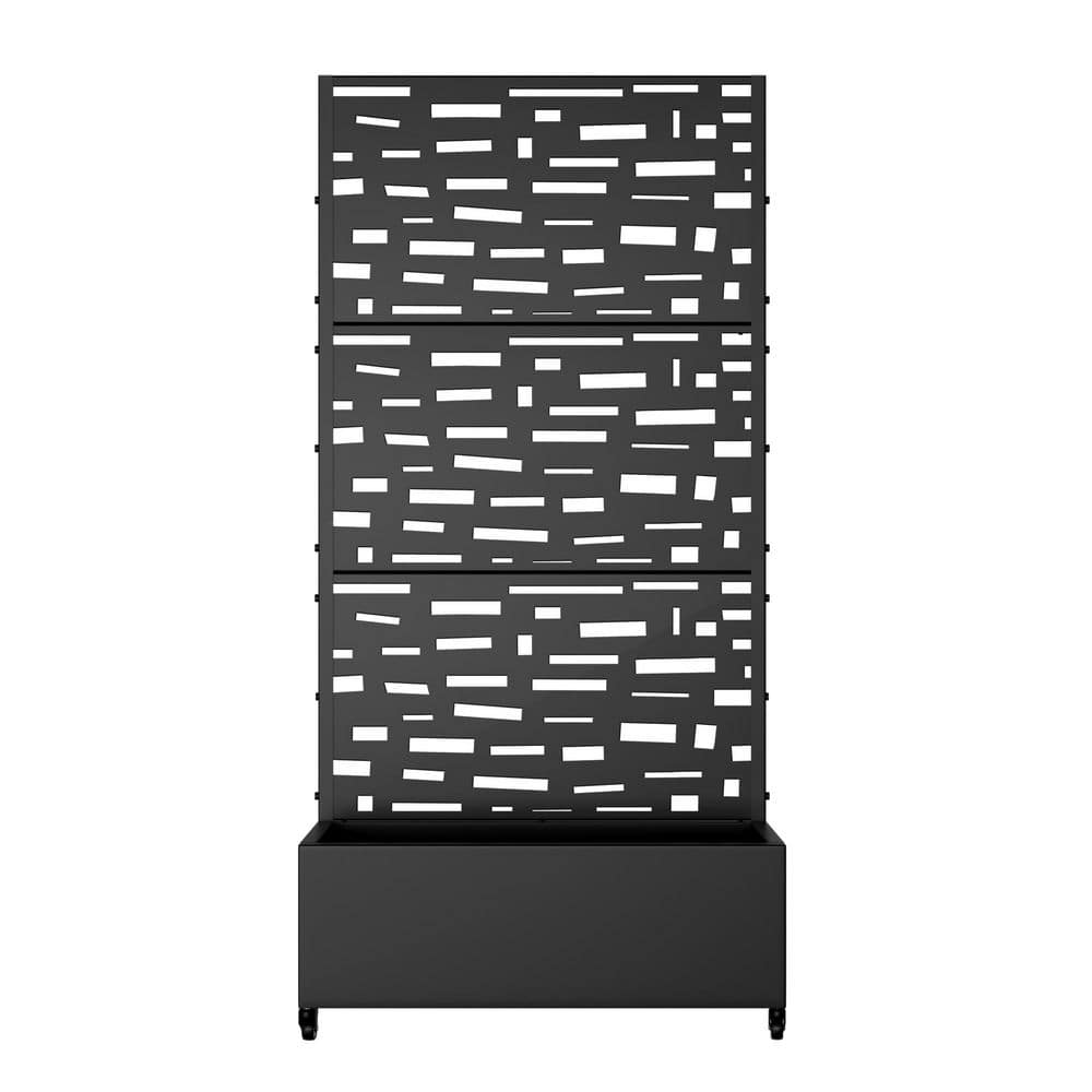 35 in. x 16 in. x 12 in. Black Steel Boulevard Outdoor Planting Box with 73 in. x 35 in. Climbing Frame (1-Pack) price history on PriceWatchPro