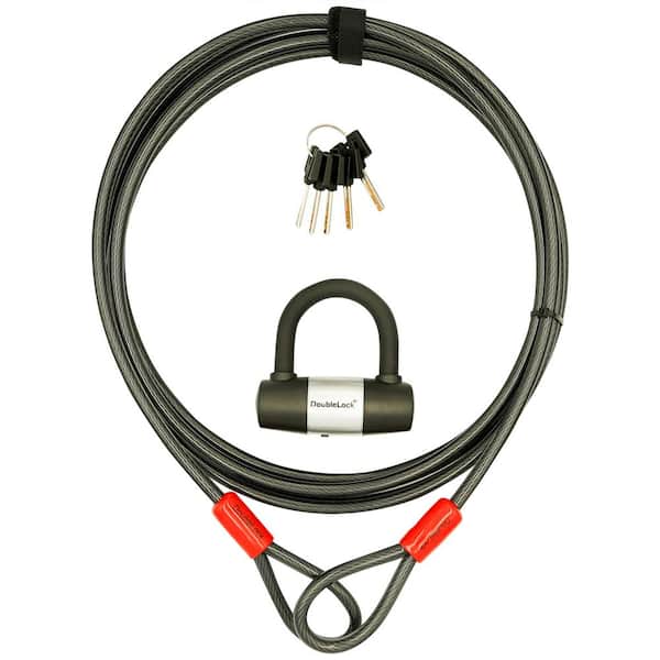 TIGER-SHARK, Bundle, Heavy Duty U-Lock and 16 ft. x 10 mm Security Cable Bundle, Braided Steel with Vinyl Coating
