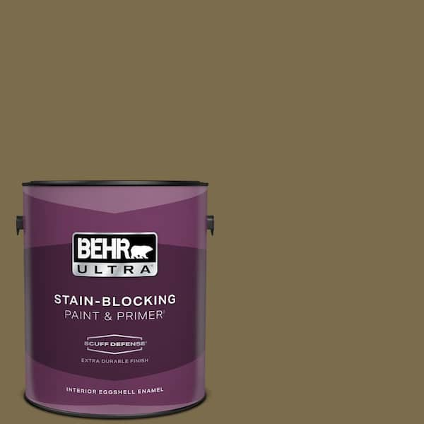 BEHR ULTRA 1 gal. #PPU8-01 Olive Extra Durable Eggshell Enamel Interior Paint & Primer