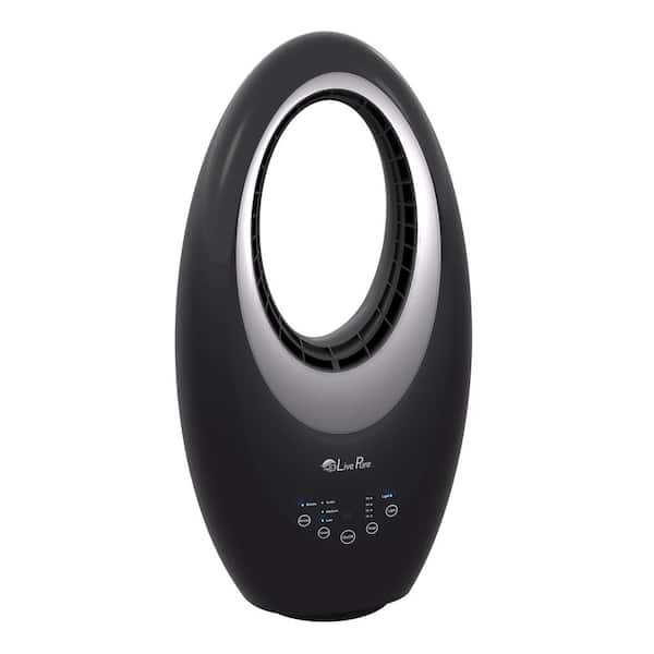 LivePure Bladeless Auto-Duster 22 in. Oscillating Pedestal Fan with Filter