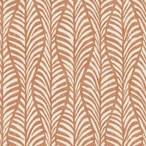 Terracotta Block Print Leaves Removable Peel and Stick Wallpaper (Covered 28 sq. ft.)