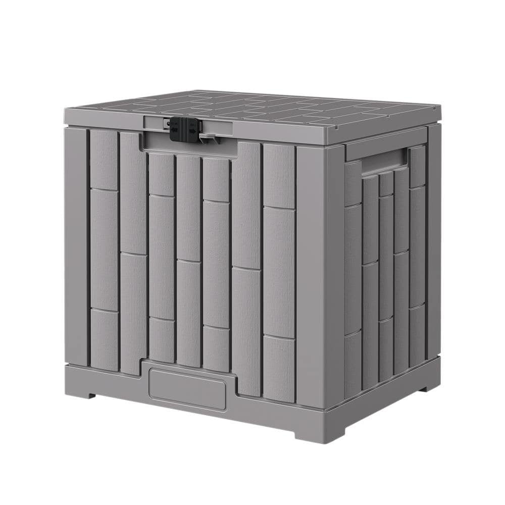 30 Gal. Gray Resin Deck Box with Waterproof Outdoor Storage Design