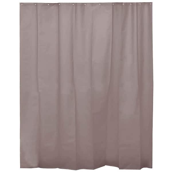 EVIDECO French home goods Solid Eva 71 in. x 78 in. Taupe Bath Shower Curtain
