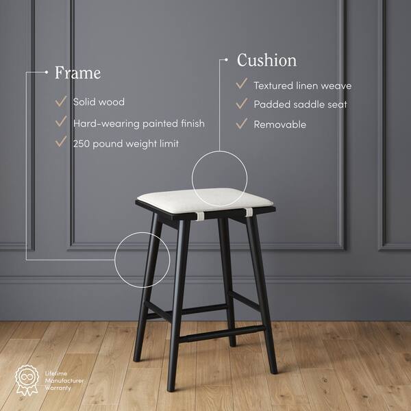 Nathan James Barker 25 in. Counter Height Wood Bar Stool w