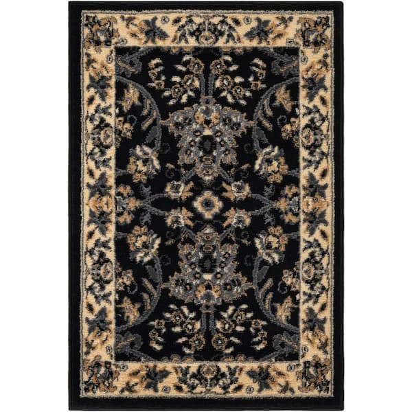 Unique Loom Sialk Hill Washington Black 2' 2 x 3' 0 Area Rug
