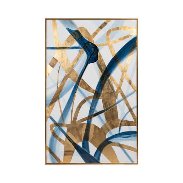 Liv & Skye Gold Framed Abstract Art Print 51.6 in. x 81.6 in.