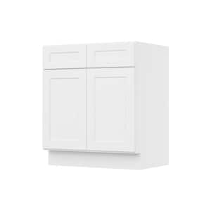 Camlock 30 in. W x 21 in. D x 34.5 in. H Ready to Assemble Bath Vanity Cabinet without Top in Shaker White