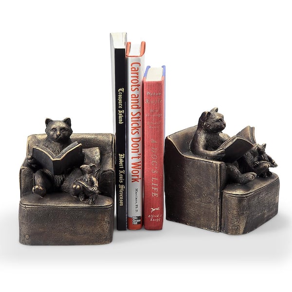 SPI Home Reading Friends Cat & Mouse Bookends Pair