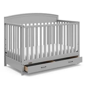 Benton Pebble Gray 5-in-1 Convertible Crib with Drawer