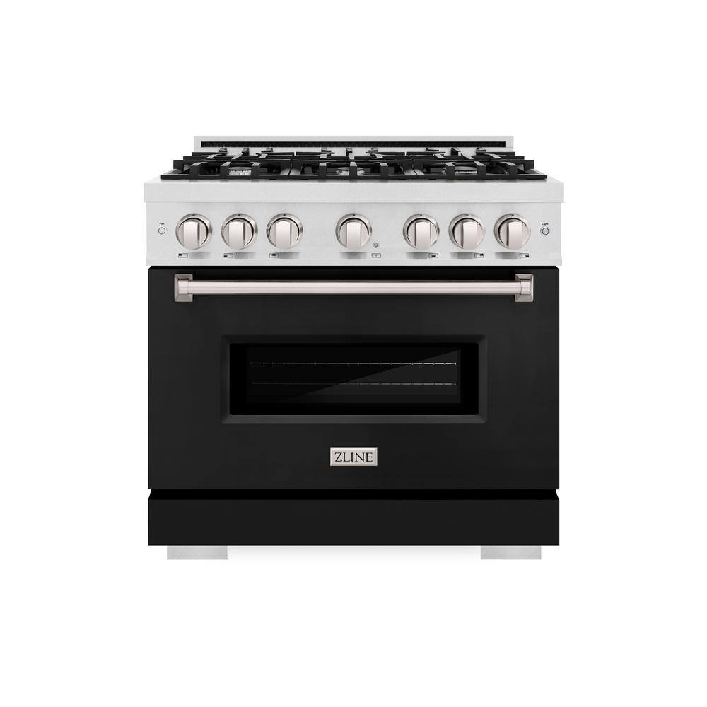 36 in. Classic Dual Fuel Range with 6 Burner Gas Cooktop and Electric Oven in Satin Steel with Black Matte Door price history on PriceWatchPro
