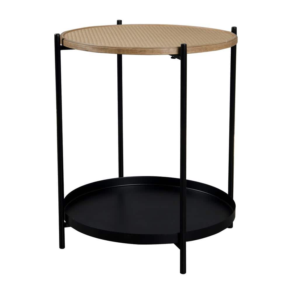 Black Metal Round Outdoor Side Table