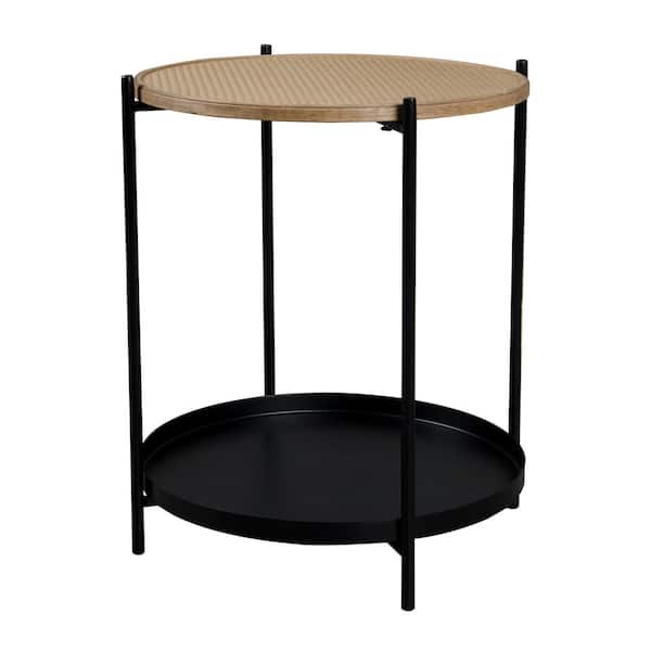 Unbranded Black Metal Round Outdoor Side Table