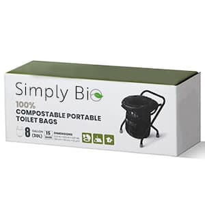 8 Gal. Compostable Trash Bags with Handle, Eco-Friendly, Heavy-Duty (15-Count)