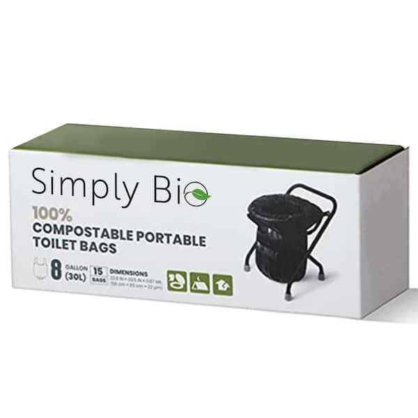 [100 Pack] 8 Gallon Compostable Trash Bags - Drawstring Unscented  Biodegradable Medium Garbage Bags for Kitchen and Office, BPI & OK Compost