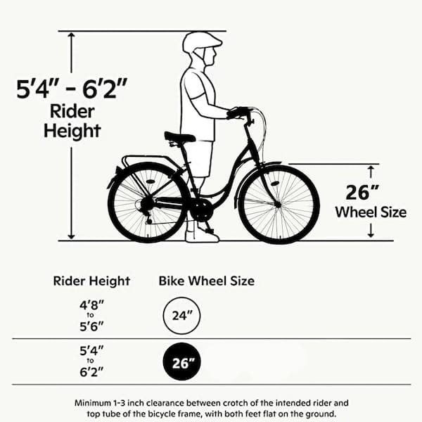 Female bike hot sale sizing