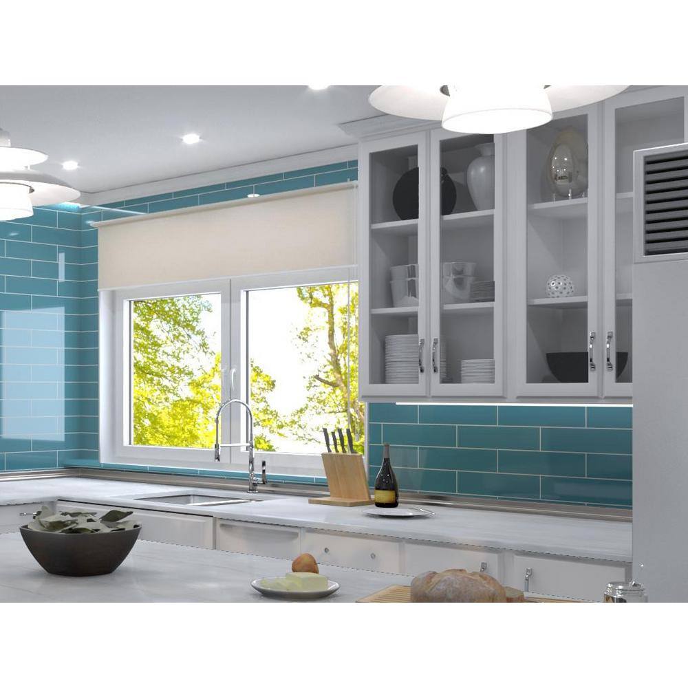 Perfecto Marvelli 4'' x 16'' Blue Glazed Ceramic Subway Tile
