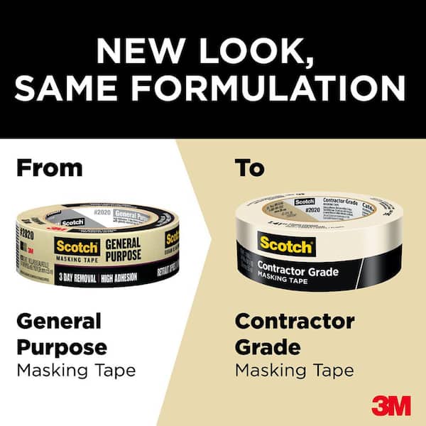 3M 1 Inch Masking Tape - Used General Purposes, Beige White Color