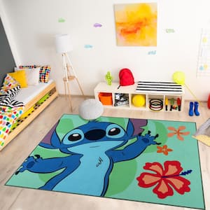 Stitch Waving Multi-Colored 4 ft. x 6 ft. Indoor Polyester Area Rug