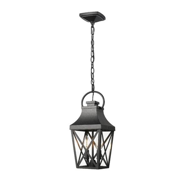 Sunpez 89 in. H 1 Light E12 Outdoor Pendant Light Weather Resistance Industrial Hanging Cage Chandelier, No Bulbs Included