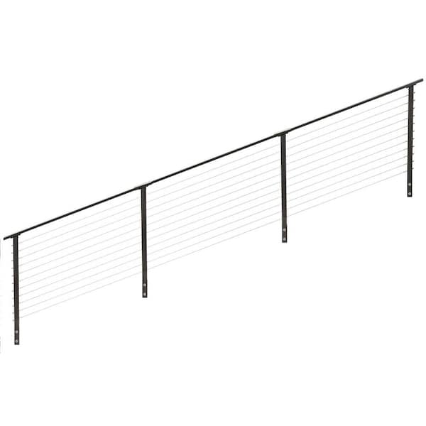 CityPost 14 ft. x 36 in. Bronze Stair Cable Railing, Face Mount