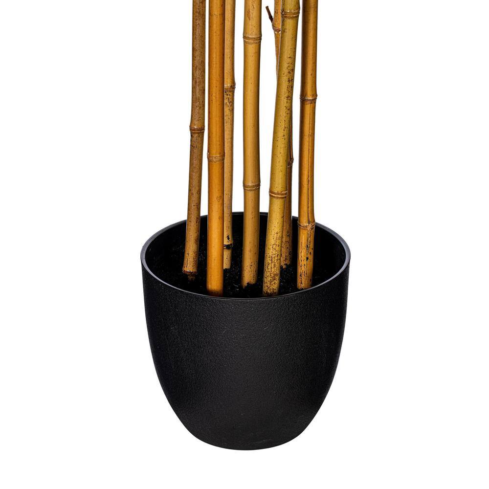 6 ft Green Bamboo Tree with Black Pot