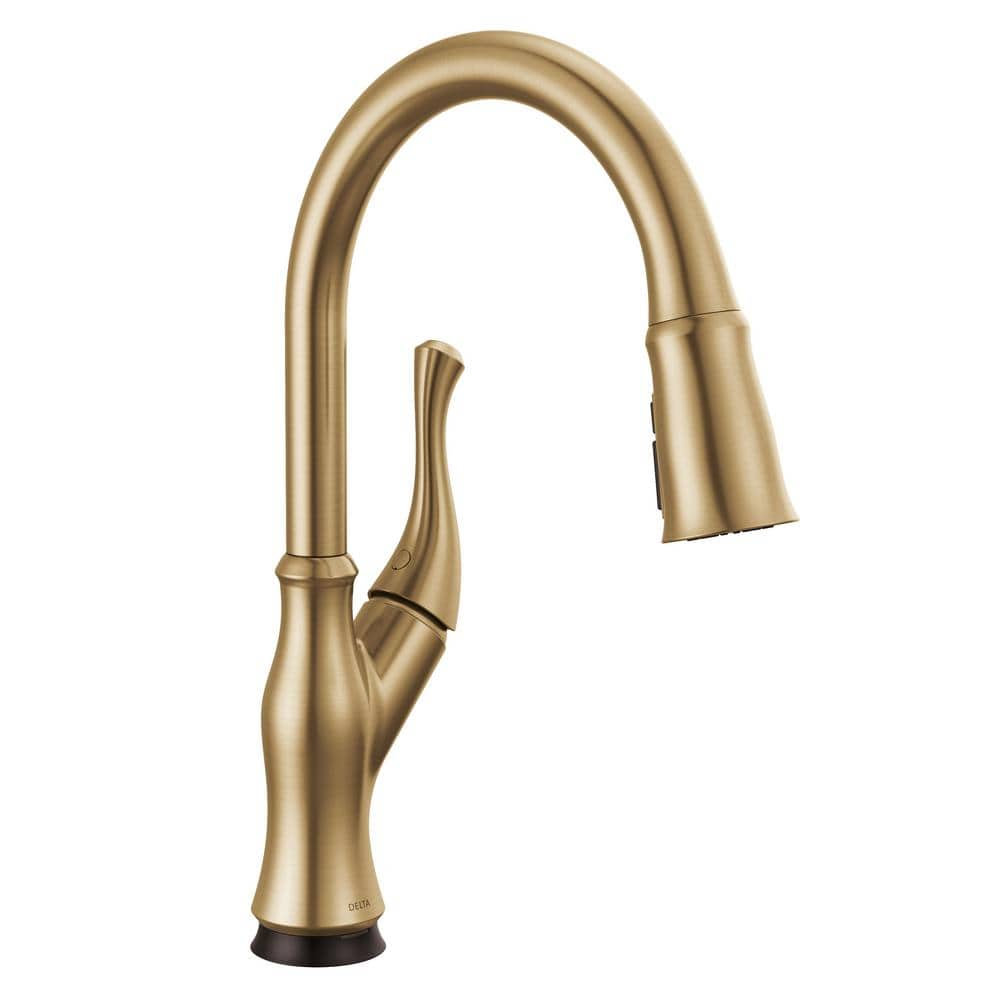 Delta Ophelia Gold Touch2O Single Handle Pull Down Sprayer Kitchen Faucet in Champagne Bronze