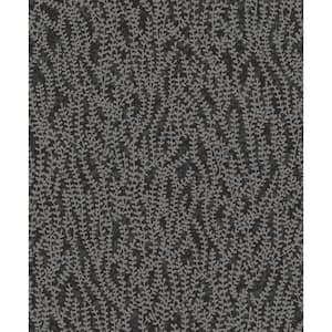 57.5 sq. ft. Silver Glass Seaweed Beaded Branches Nonwoven Paper Unpasted Wallpaper Roll
