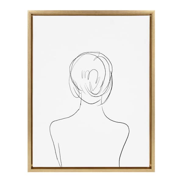 Kate and Laurel Sylvie "Minimalist Woman" by Teju Reval of SnazzyHues 24 in. x 18 in. Framed Canvas Wall Art