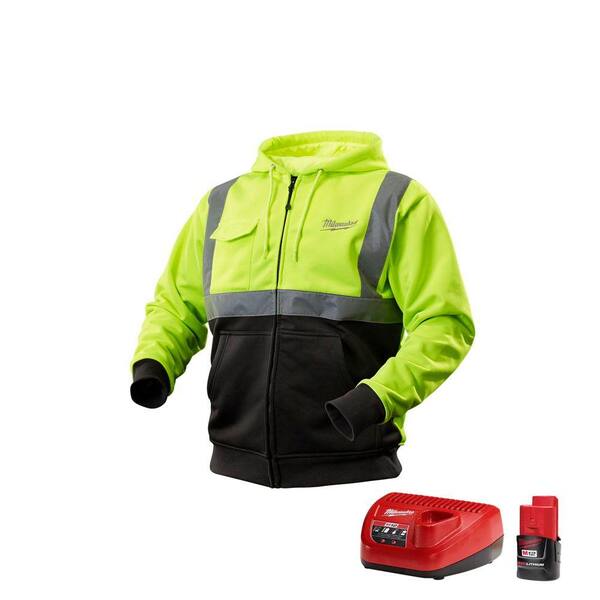 Milwaukee 3X-Large M12 Lithium-Ion Cordless High Visibility Heated Hoodie Kit