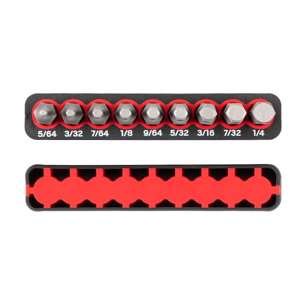 TEKTON 1/4 in. Hex Bit Set with Rail (5/64 in. to 1/4 in