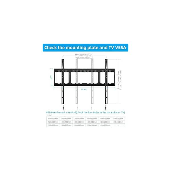Vrbgify HV8801 Fixed Wall Mount for 48 in. - 120 in. TVs Heavy