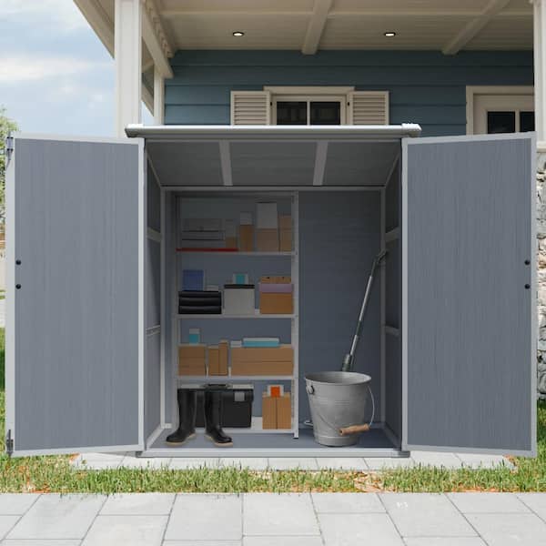 ToolCat 5 x 3 ft Outdoor Resin Storage Shed with Lockable Doors