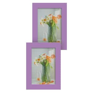 Modern 5 in. x 7 in. Violet Picture Frame (Set of 2)