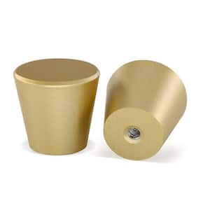 Brizza 9/16 in. (15 mm) Brushed Solid Brass Gold Round Cabinet Knob (10-Pack)