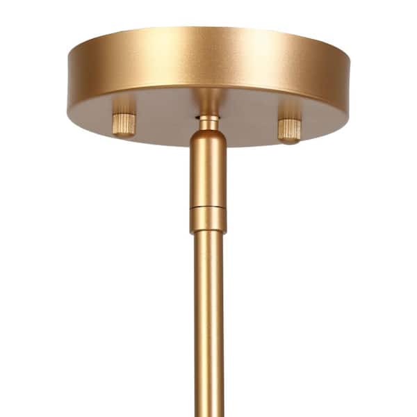 Zevni Mid-Century Modern 9.8 in. 1-Light Gold Kitchen Island