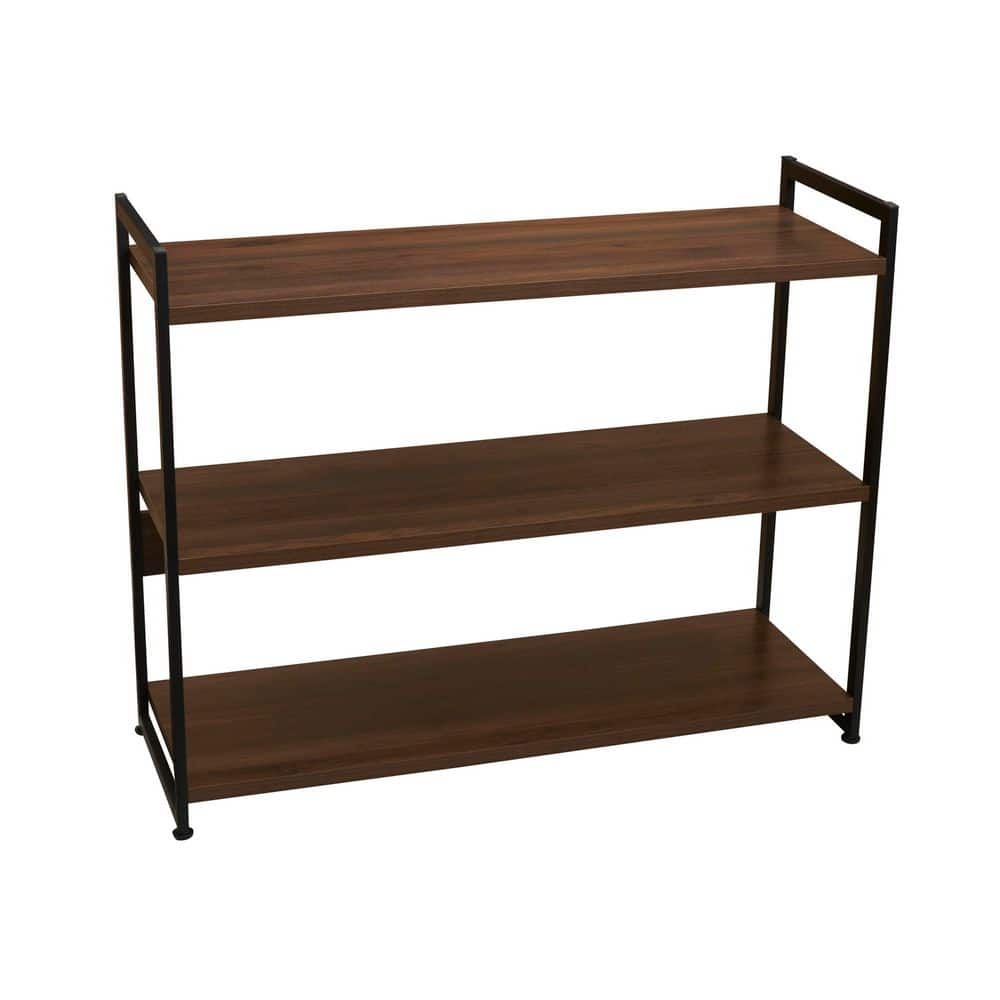 Jamestown Walnut Heavy Duty 3-Tier Metal Frame Shelving Unit (40.5 in. W x 32.5 in. H x 13.75 in. D) price history on PriceWatchPro