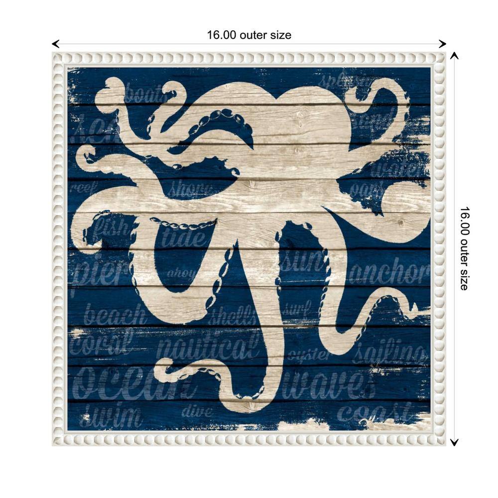 Nautical Octopus Print on Canvas with Quote, 16 x 16-in.