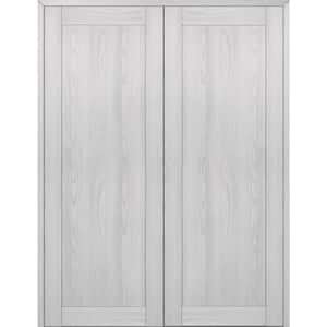 1-Panel Shaker 56 in. x 95.25 in. Both Active Ribeira Ash Wood Composite Double Prehung Interior Door