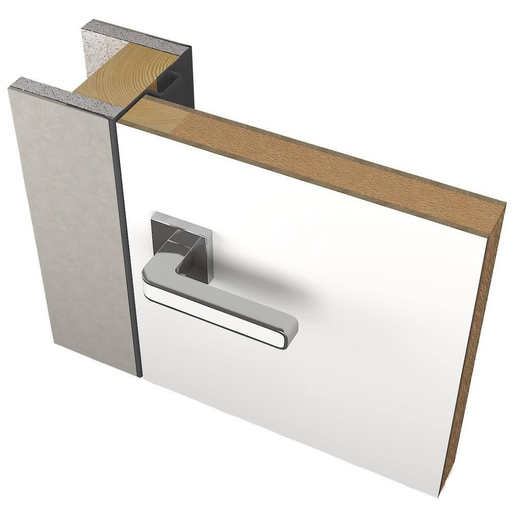 Primed White Solid Core Frameless Left-Handed Interior Door