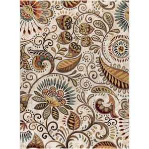 Capri Abstract Ivory 8 ft. x 10 ft. Indoor Area Rug