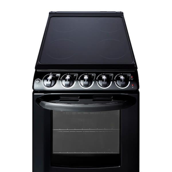 Summit Appliance 20 in. 2.3 Cu.Ft. Slide-In Electric Range in Black