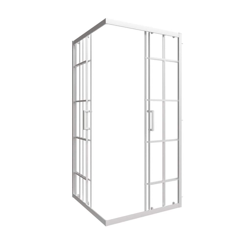 36 in. W x 71 in. H Sliding Framed Hinged Shower Door in White with Clear Tempered Glass, 304 Stainless Steel Handle price history on PriceWatchPro