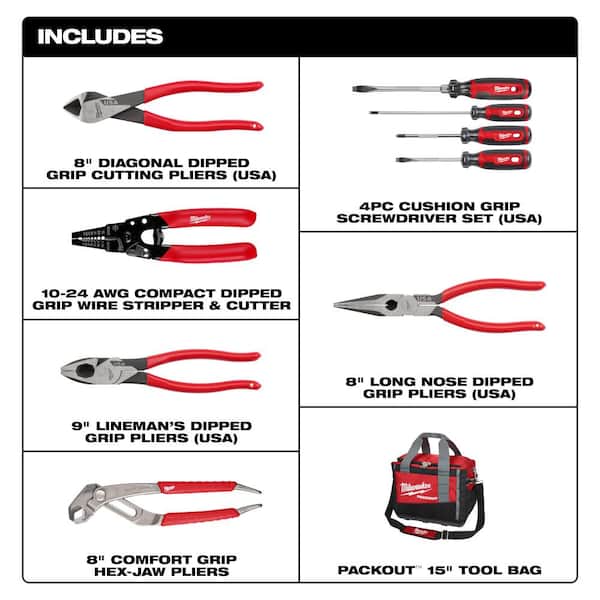Electrical Tool Set with 15 in. PACKOUT Tool Bag (9-Piece)