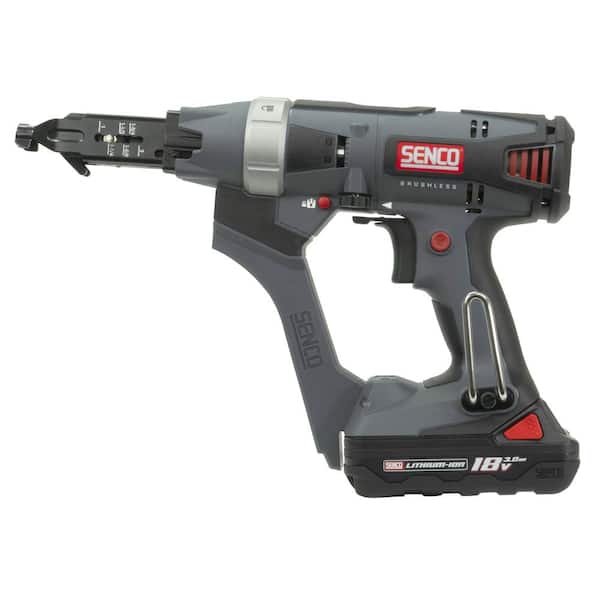 Senco 1 in. to 2 in. 5000 RPM Cordless Auto-Feed Screw Driver with Two 3 Ah Batteries