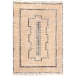 Arvin Olano Ginger Cotton-Blend Tan 5 ft. x 8 ft. Indoor/Outdoor Patio Rug