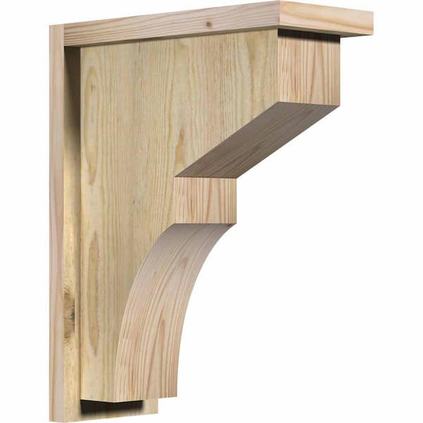 Ekena Millwork 6 in. x 14 in. x 18 in. Douglas Fir Monterey Rough Sawn Corbel with Backplate
