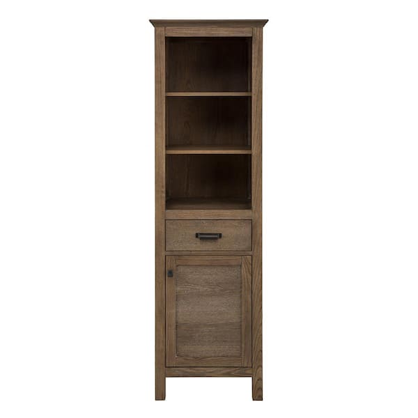 Home Decorators Collection Stanhope 20 in. W x 15 in. D x 68 in. H Gray Freestanding Linen Cabinet