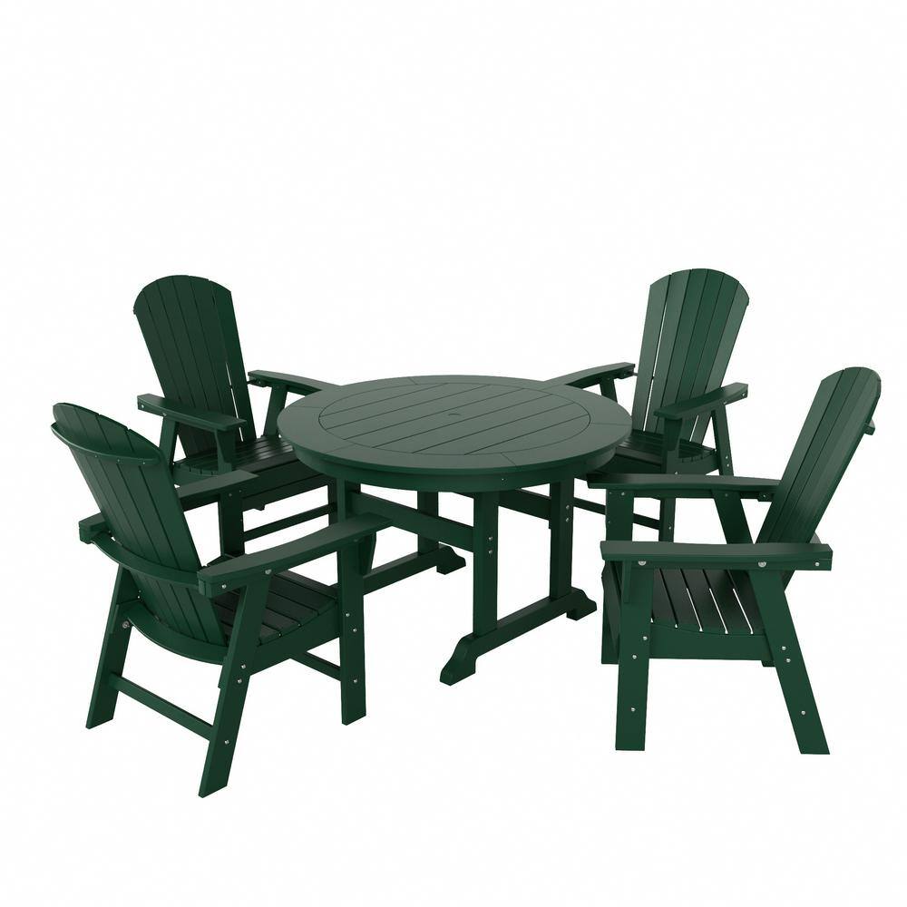 Altura Dark Green HDPE Adirondack Dining Chair