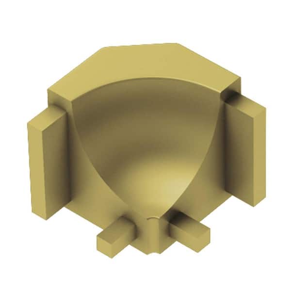 Schluter Dilex-AHK Satin Brass Anodized Aluminum 1/2 in. x 1 in. Metal 90 Degree Inside Corner