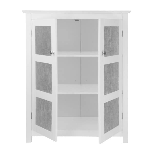 Connor 13.75 in. W x 26 in. D Floor Cabinet with 2-Glass Doors in White